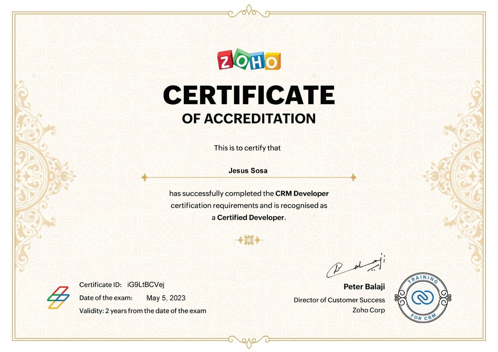 Zoho CRM Certified